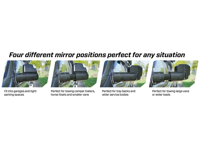 MSA 4x4 Towing Mirrors Suitable for Toyota LandCruiser Prado 250 Series (Chrome, Electric, Heated, Indicators, Blind Spot Monitoring, Power Fold, Puddle Light, Memory, Exit Assist) - TM2451